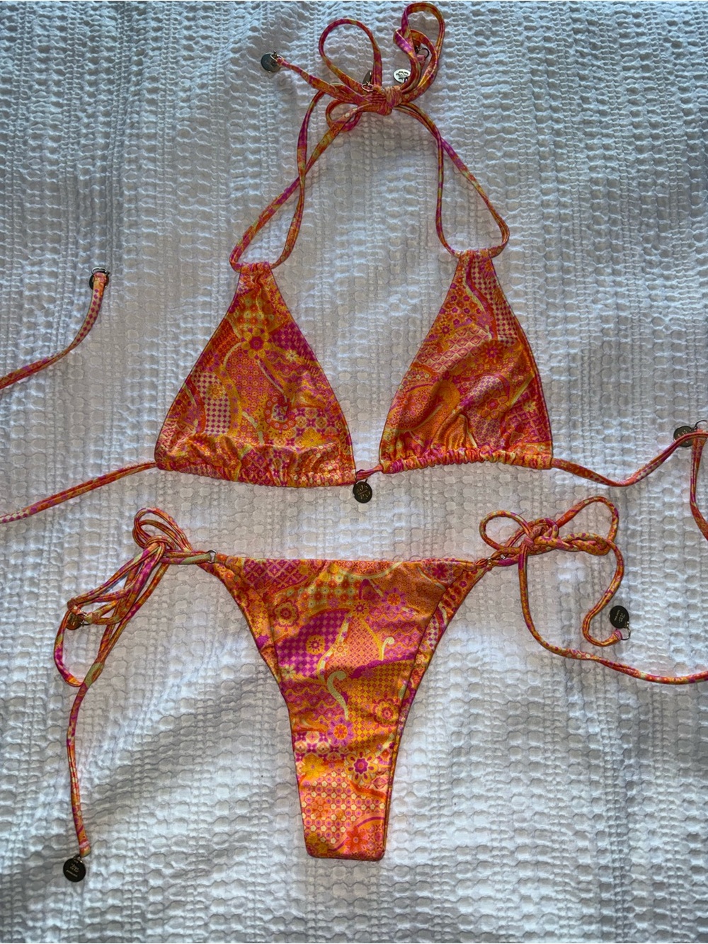 Kulani kinis bikini tie set top and bottoms sz Large